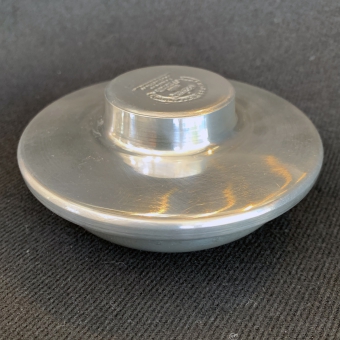 Large pewter shaving soap dish